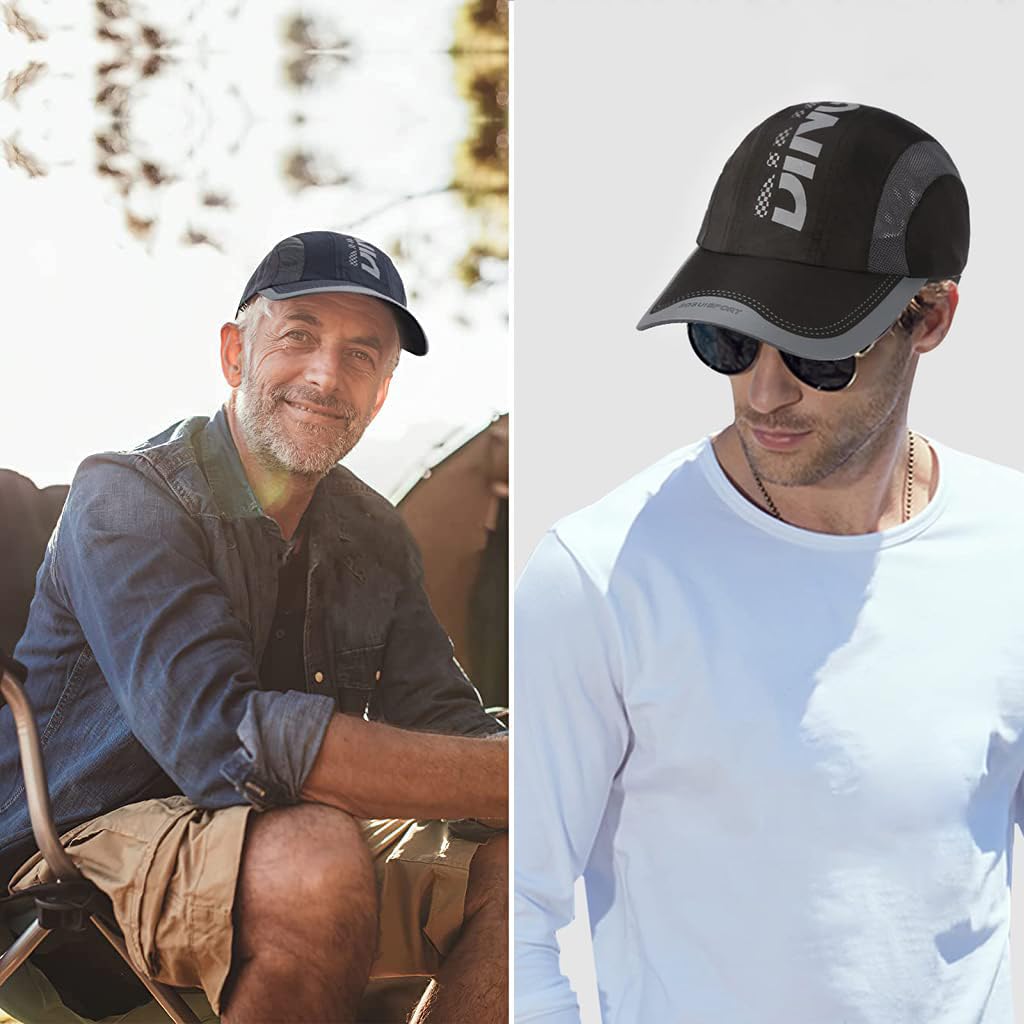 Zibuyu Sport Baseball Cap for Outdoor Hiking and Fishing with Adjustable Buckle | 22–23.6 in Breathable Cotton Black Hat