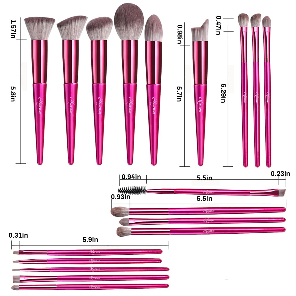 MAYCREATE® Makeup Brush Set Professional 18PCS with Holder Brush Sets in Makeup with Ultra Soft Bristles Premium Makeup Brushes Kit for Beginners Makeup Artists Students (Rose)