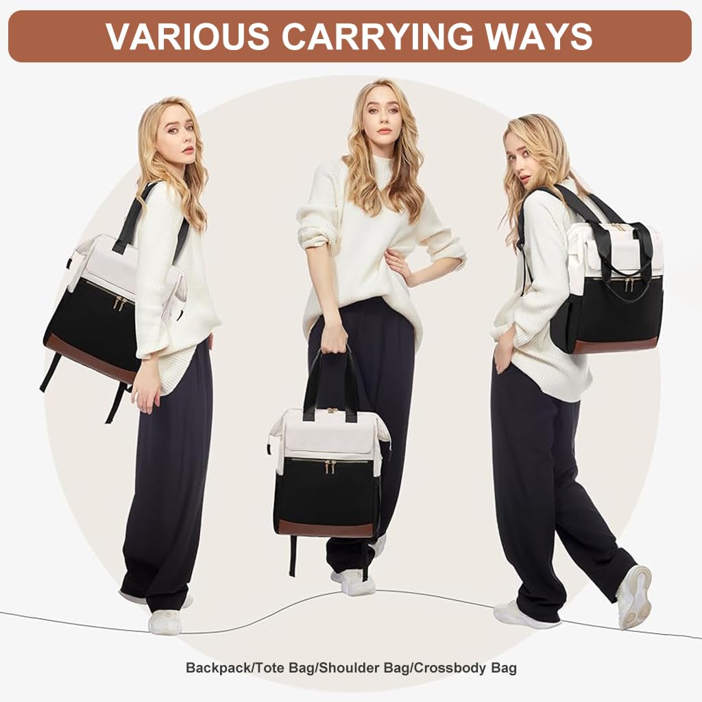 PALAY Laptop Backpack for Women 15.6 Inch with Dual Zipper and Wide Open Design | Oxford Cloth Travel Bag