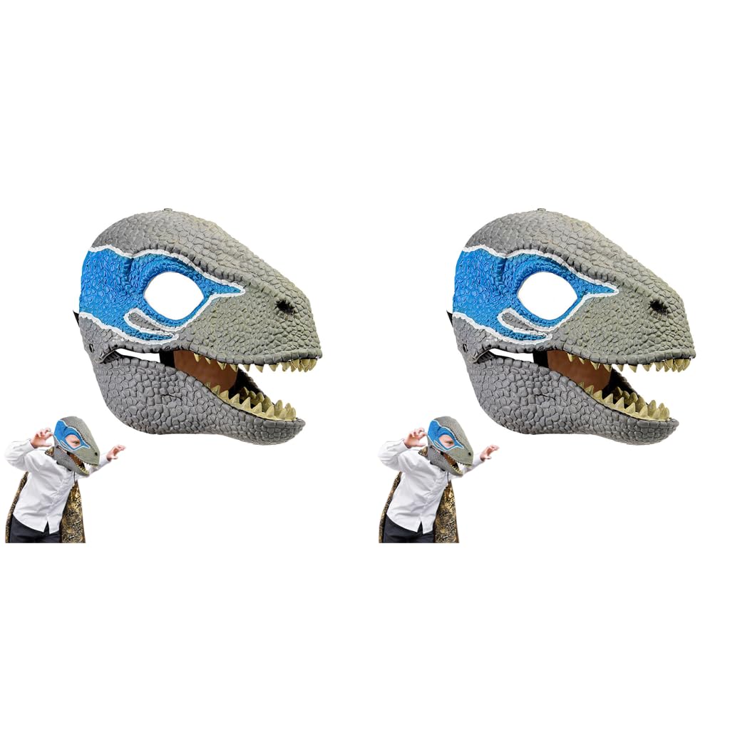 PATPAT Dino Mask for Kids with Moving Chin and Removable Jaw | 2PCS Plastic Role Play Toy