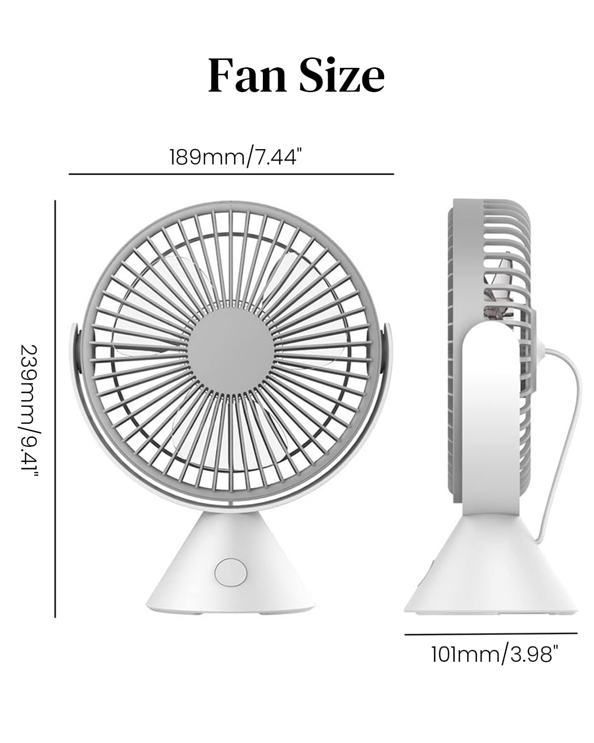 HASTHIP Portable Camping Fan with Folding Hanging Handle 360° Rotation Hanging USB Fan