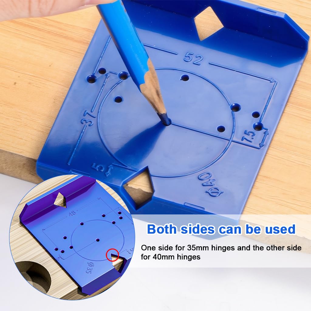 Serplex Concealed Hinge Jig Kit for Cabinet Installation with 35mm Forstner Bit and Guide Base