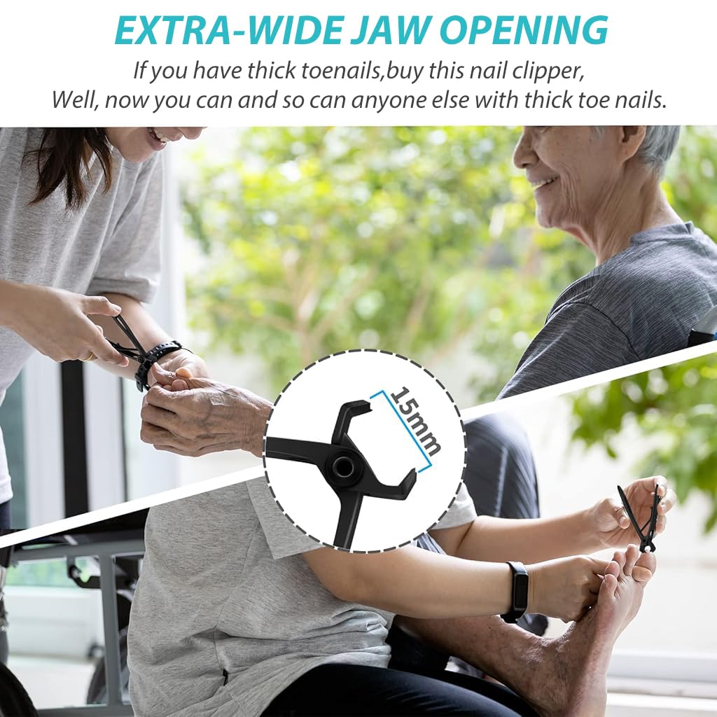 ZIBUYU Ultra Wide Jaw Opening Nail Clippers for Thick Nails