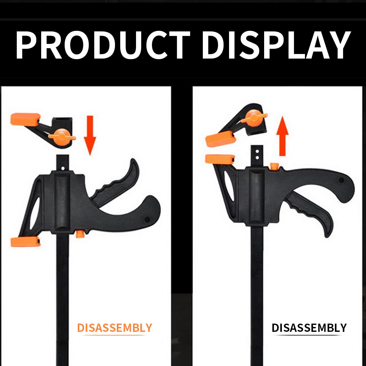 HASTHIP Quick Grip Clamp Set for Woodworking featuring 10 cm Range and Quick Release | Reinforced Nylon and High Carbon Steel