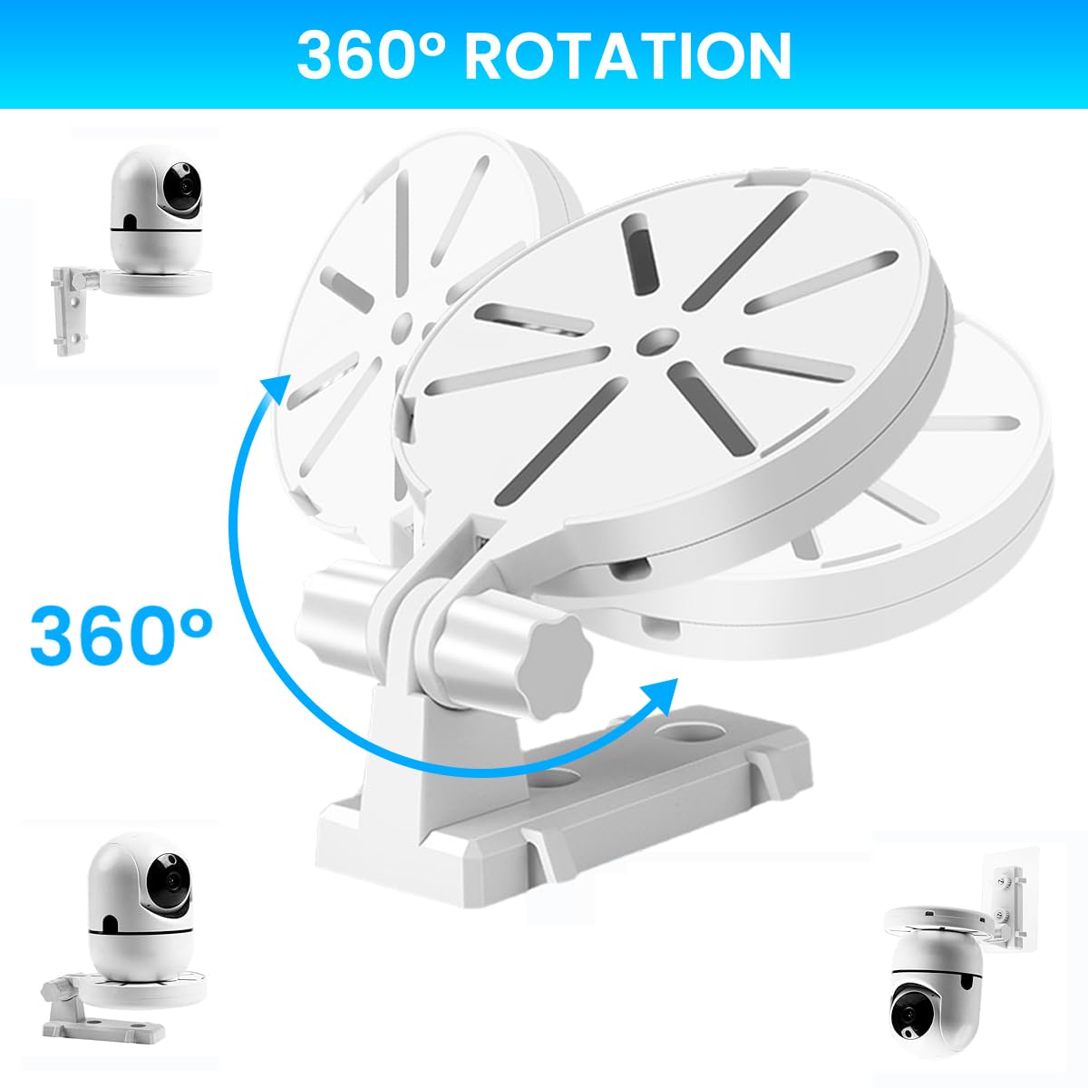 ZORBES Baby Monitor Wall Mount Brackets with 145° Adjustable Angle and Invisible Cord Management | No Drill Installation Kit
