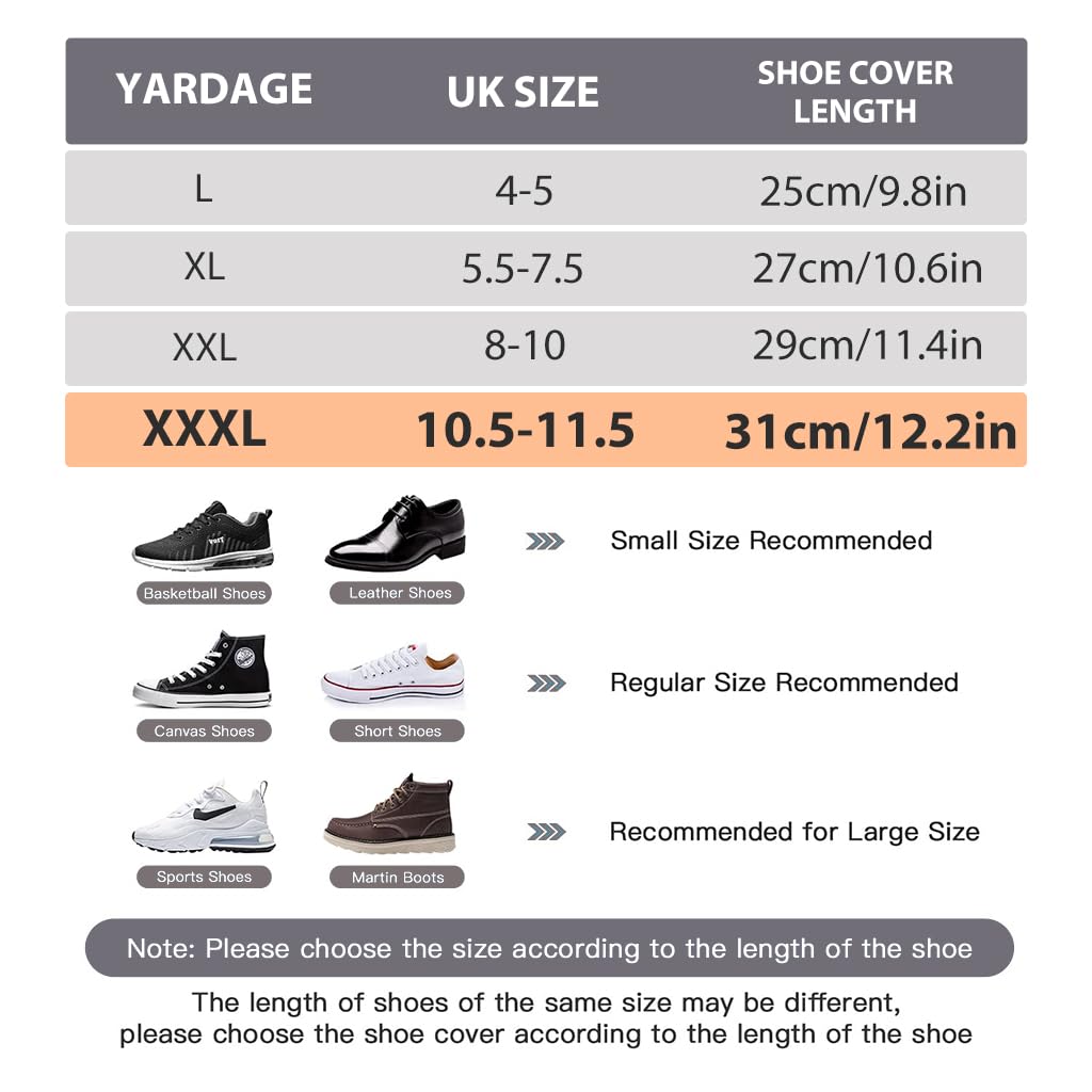 PALAY Silicone Shoe Covers for Rainy Days with Double Snap Closure and TPE Sole | Size 10.5-11.5