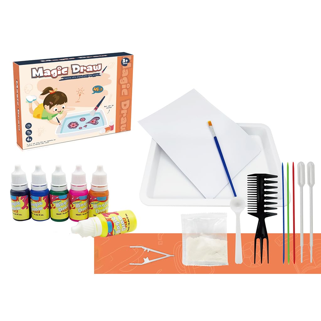 PATPAT® Water Marbling Paint Kit, Arts and Crafts for Kids,Birthday Gifts for Girls Boys 3+Years Old