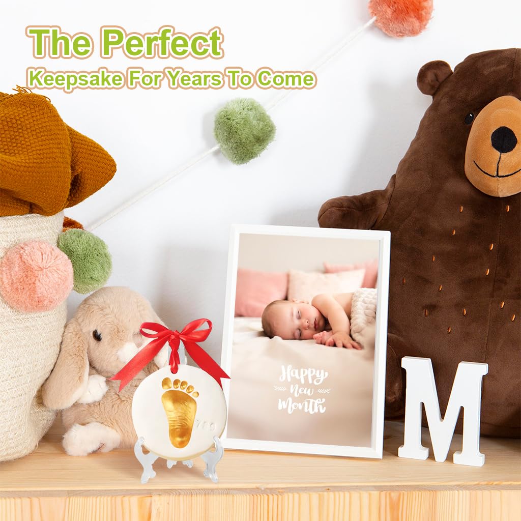 SNOWIE SOFT Baby Hand and Footprint Kit for Newborn Keepsakes with Food Grade Clay | Personalized Ornament Craft for Parents and Pets