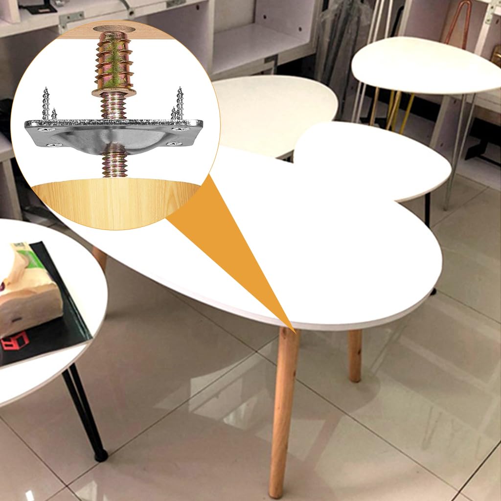 Serplex Wooden Table Leg Mount Plate Kit for DIY Furniture with 48x48mm Metal Brackets