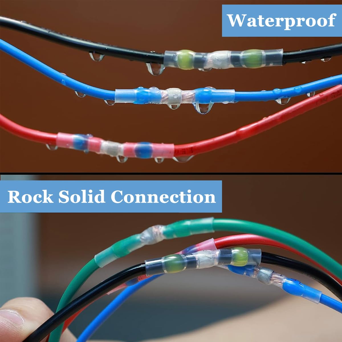 Serplex® 160Pcs Solder Seal Wire Connectors Kit Heat Shrink Solder Wire Connectors Solder Sleeve Waterproof Insulated Electrical Connectors Butt Splice for Marine Automotive Trailer RV Boat Truck