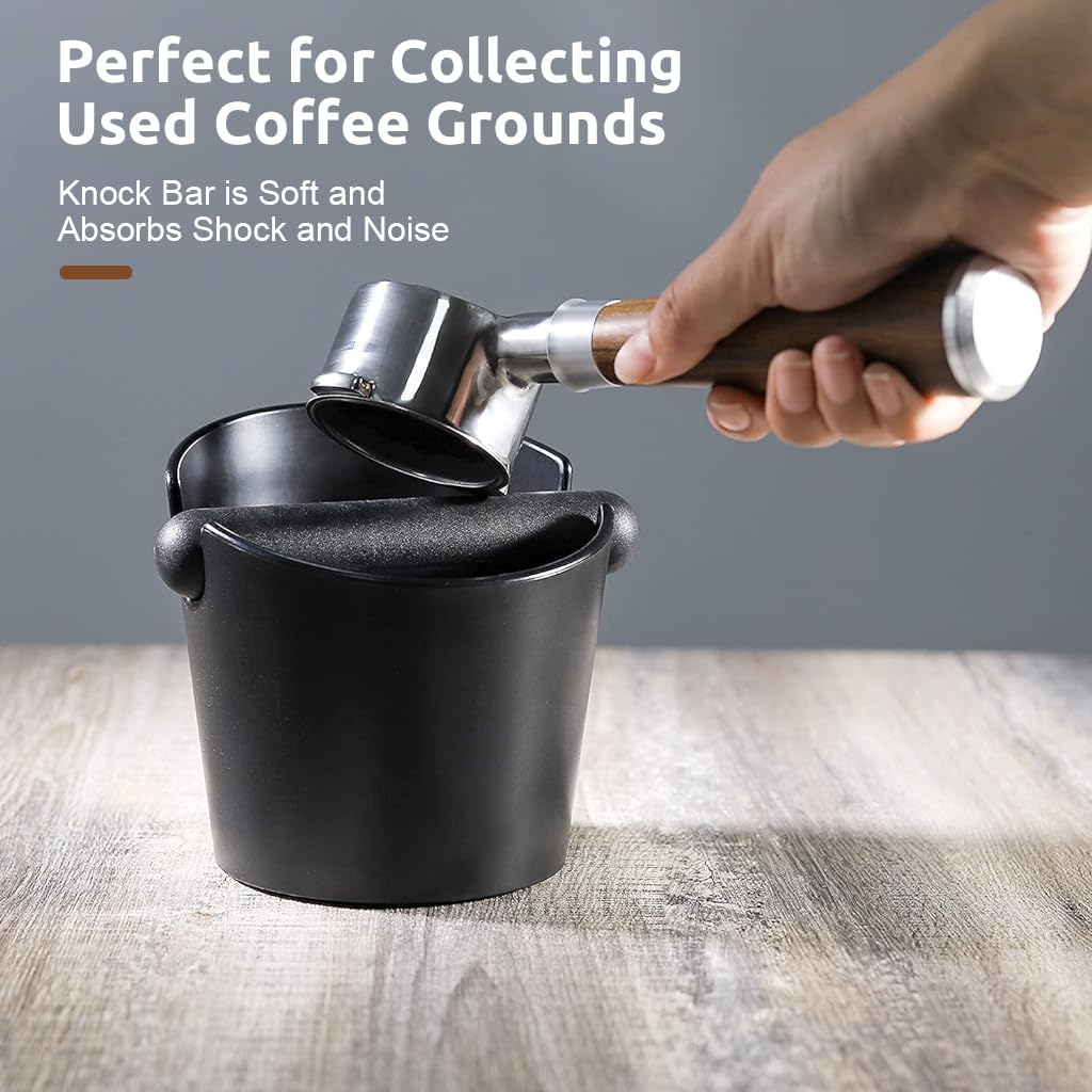 Supvox Espresso Knock Box for Coffee Grounds with Convenient Knocking Bar | 2PCS Set