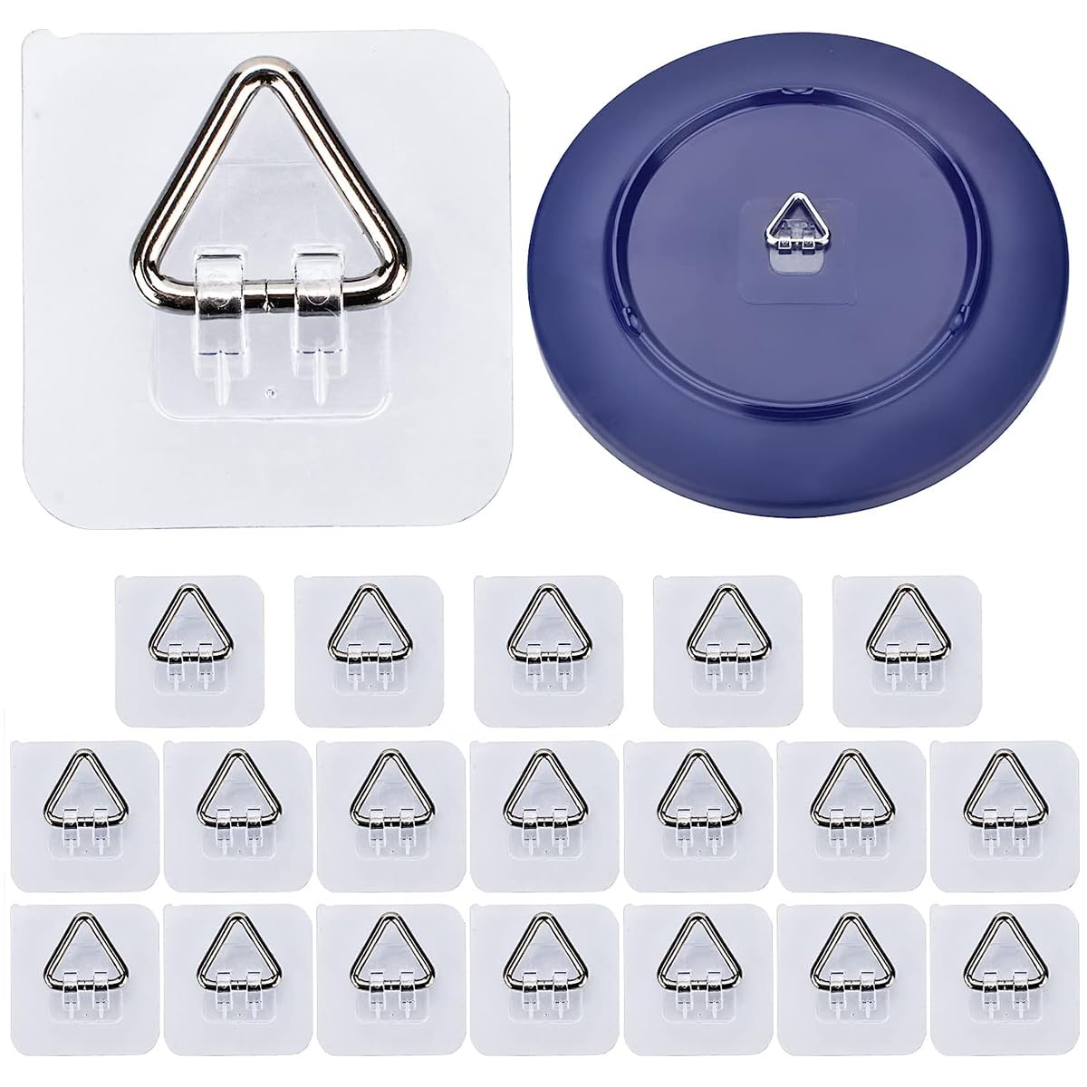 HASTHIP Wall Plate Hanger for Decorative Plates with Adhesive 2.4 in Hooks | 20 Pcs Stainless Steel Display Holders