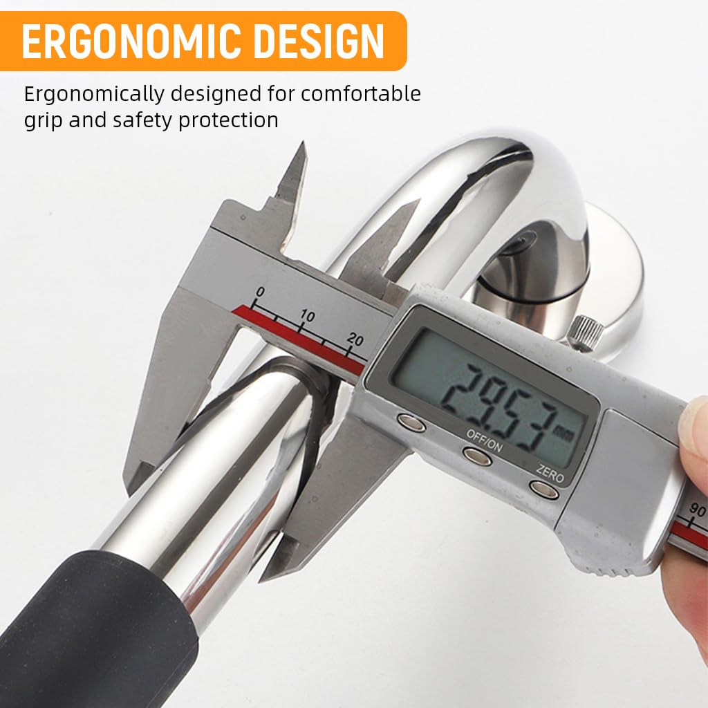 HANNEA Grab Bar for Bathroom with 15.57 in Ergonomic Handle featuring Screw Fixing | Stainless Steel Safety Support for Seniors