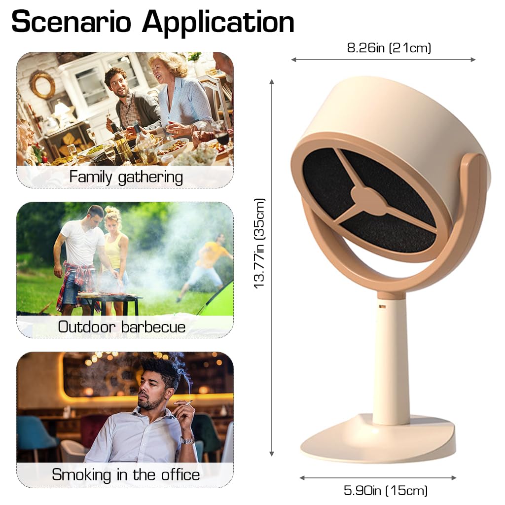 Supvox Desk Smoke Extractor Fan for BBQ and Hot Pot with 2 Speeds and 21cm Fan Diameter | Compact USB Range Hood Featuring Adjustable Head and Active Carbon Filter