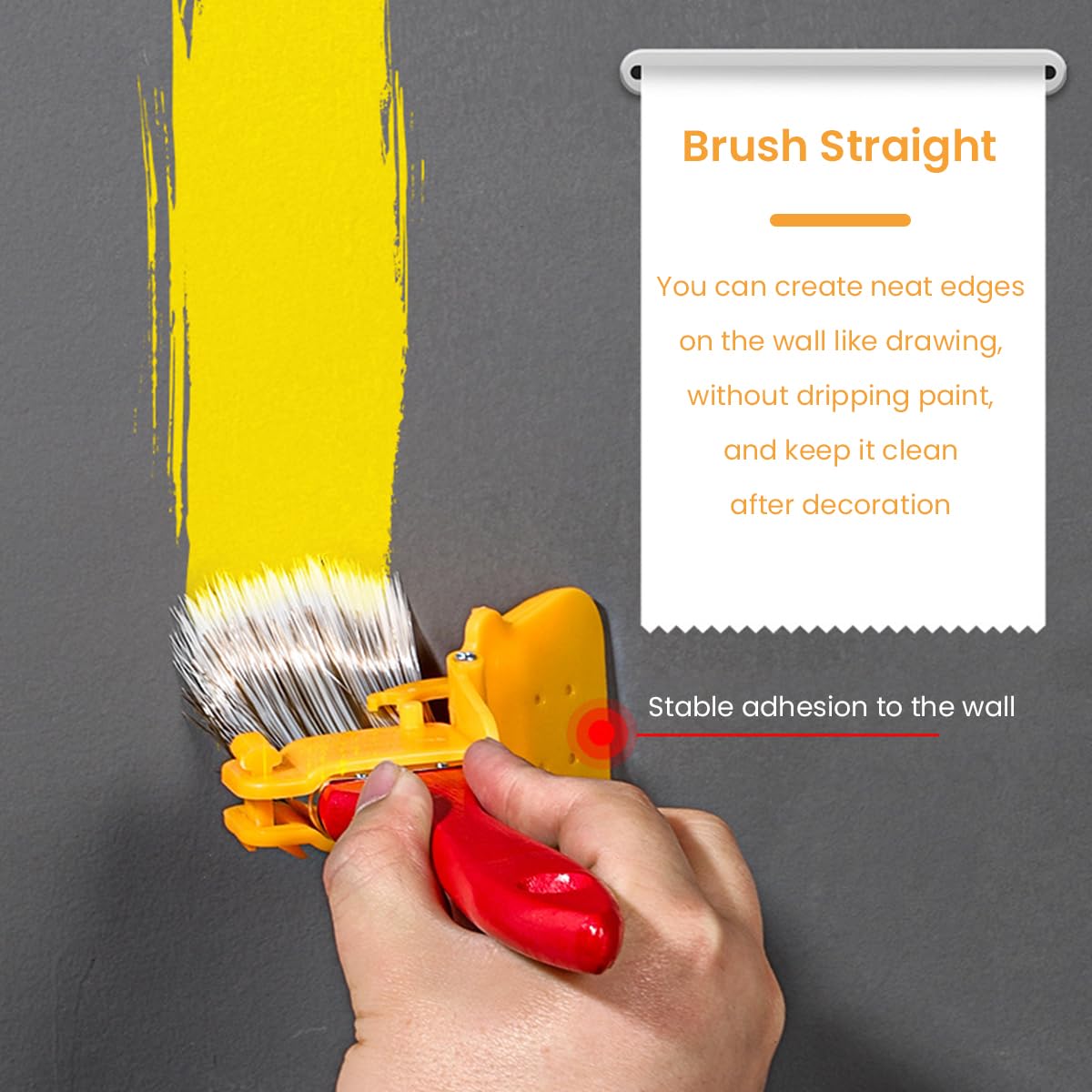 Edger Paint Brush for Wall and Trim Painting with Flexible Edge Aligner and PET Bristles
