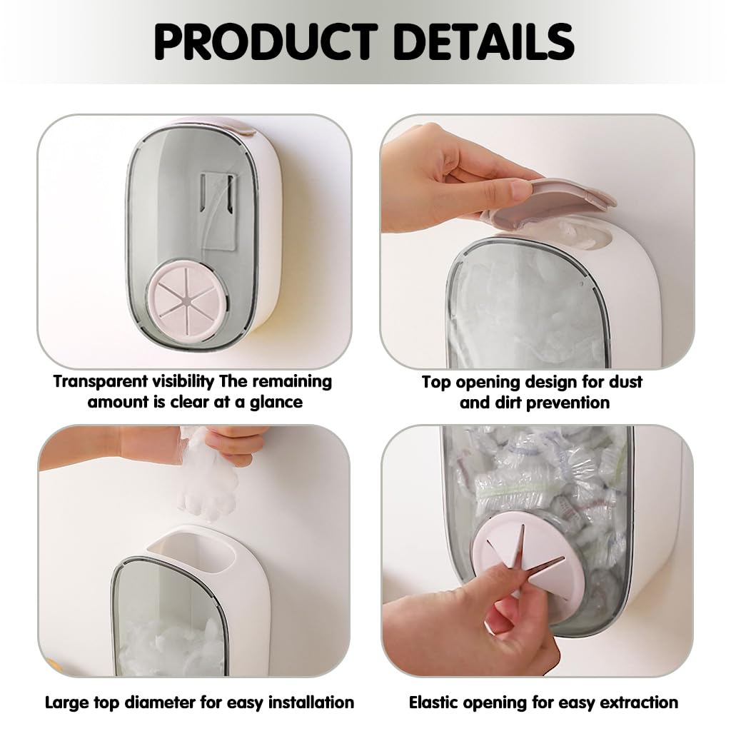 Supvox Elastic Bowl Covers Dispenser Box for Kitchen Storage 12x6.8x19cm with Pull-Out Design