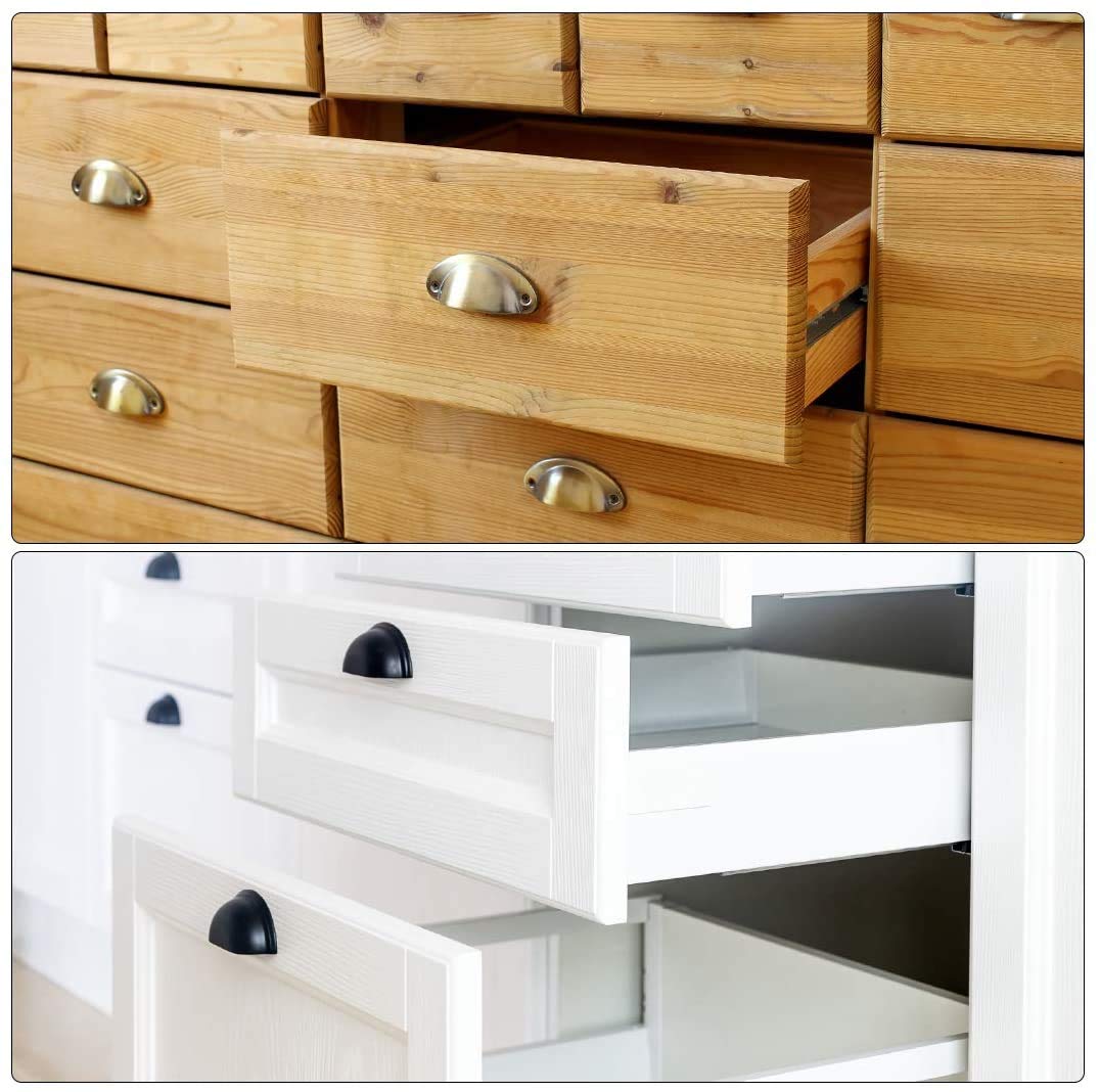 HASTHIP Cabinet Knob Pull Handle for Home and Office Drawers featuring 30 pcs Antique Brass Shell Design
