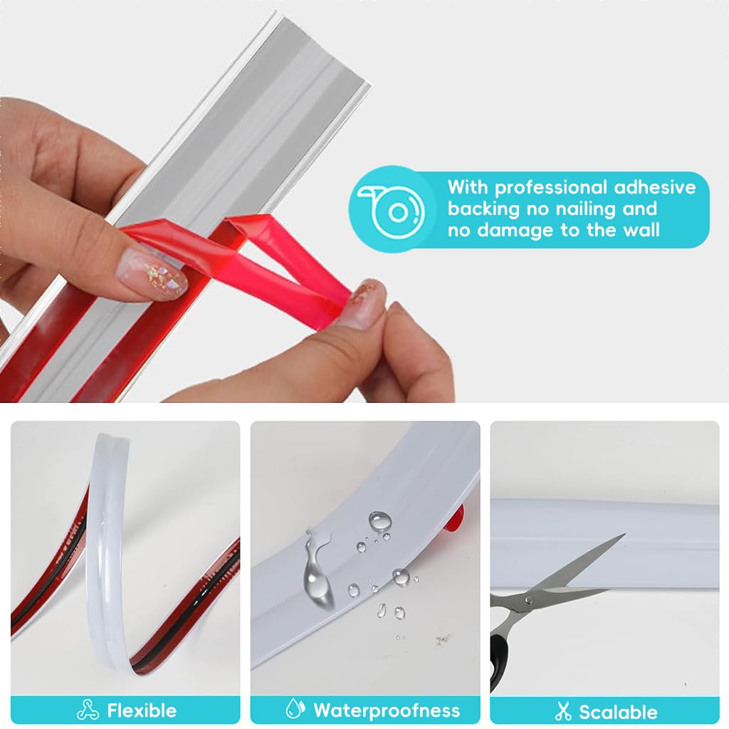 HASTHIP Wall Molding Trim for Corners featuring Self Adhesive L Shape PVC 9.84ft | Waterproof White Finish