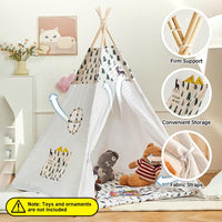 PATPAT® Indoor Play Tent House for Kids City Camp Cartoon Print Game Tent House for Kids Play House for Kids, with Bunting, Carpet, Play Tent for 2-3 Kids Party Favor Ideal Gift for Boys and Girls