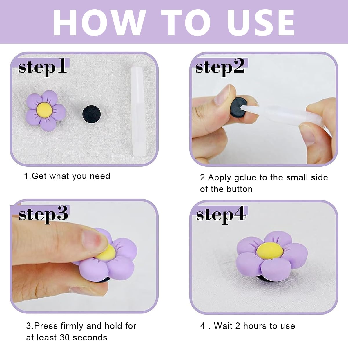 HASTHIP® Resin Flowers Shoes Charms for Croc Clog Slides Sandals Decoration, Cute Flower Designer Shoe Charms for Adults Teens Kids DIY Shoe Decoration Charms with Buttons Party Gift