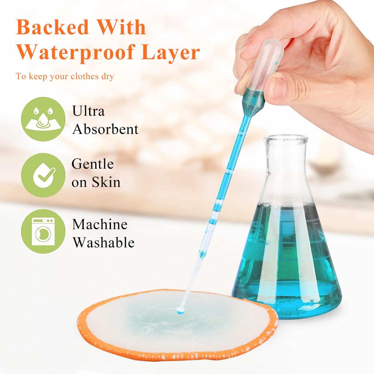 SNOWIE SOFT Breast Pads for Feeding Mothers with 6pcs 3.9 in Shells featuring Bamboo Cotton | Reusable Leak Proof Nursing Pads