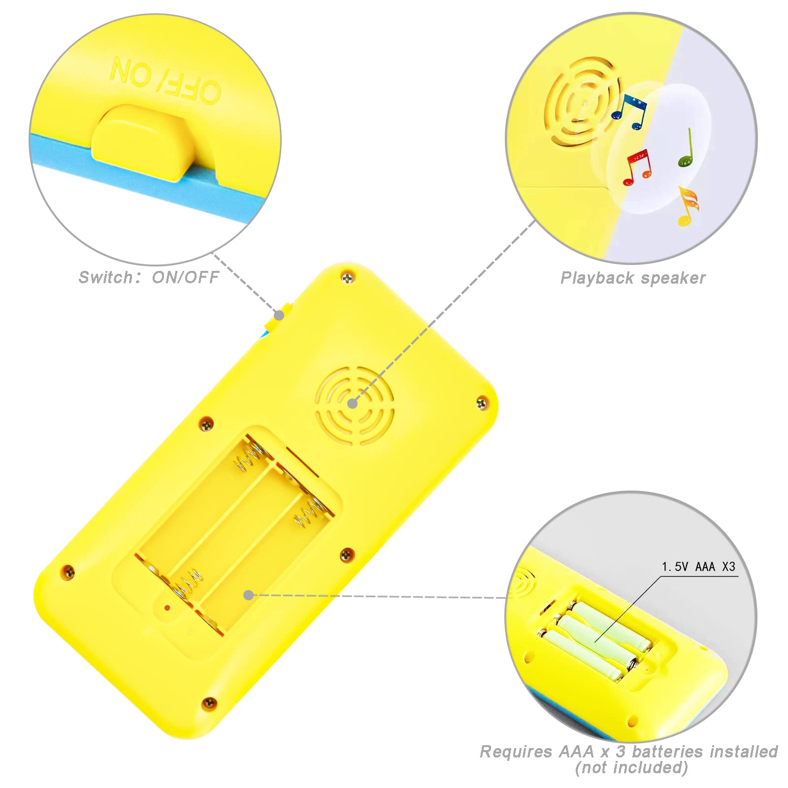 PATPAT Musical Phone Toy for Baby with 15 Functions and LED Touch Screen | Blue Sensory Learning Toy