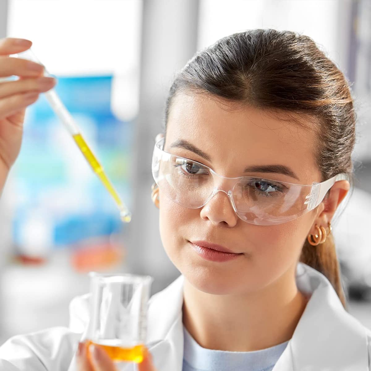 Serplex Safety Goggles for Work and Construction with 1.5mm Clear PC Lens | 12 Pairs