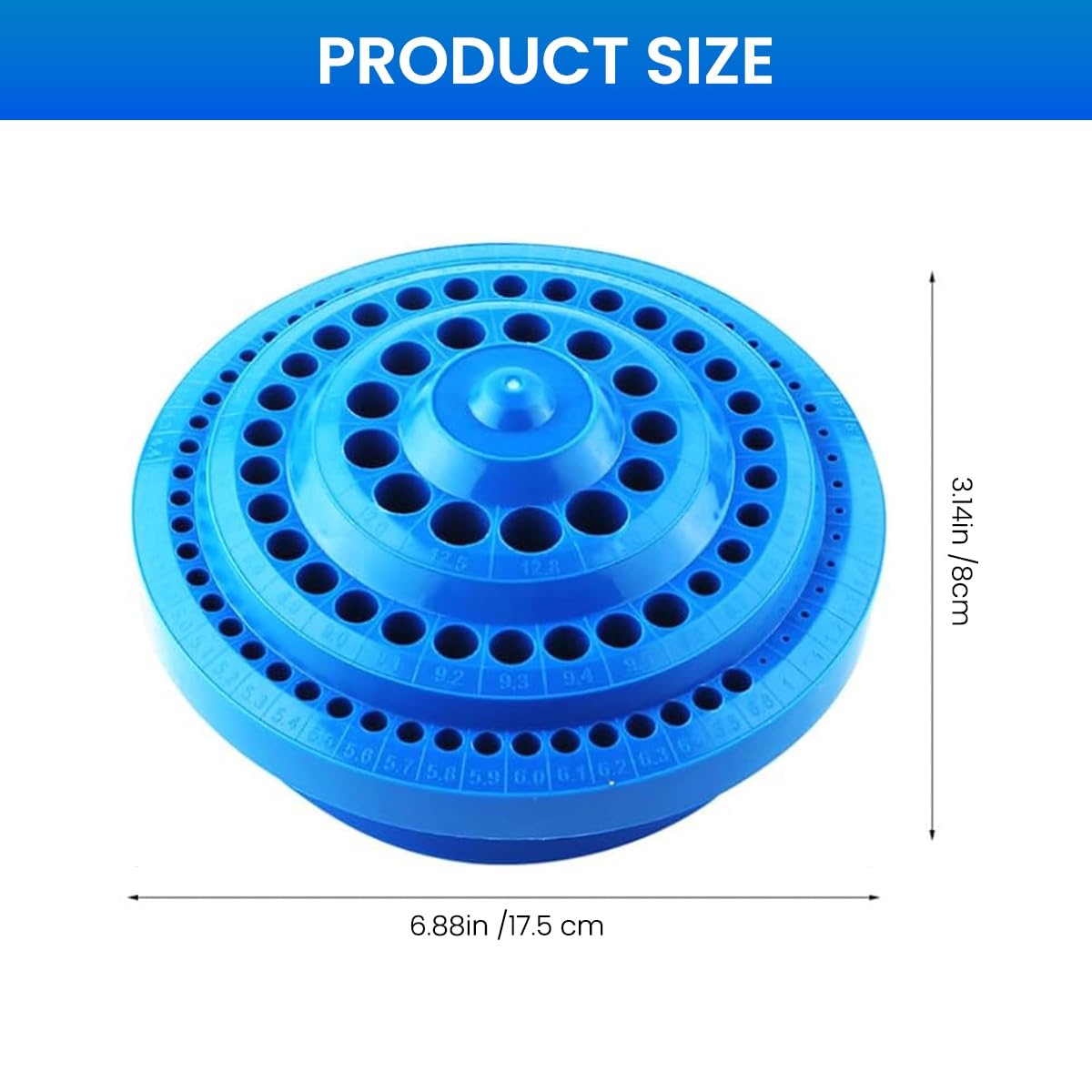 Serplex Drill Bits Station Holder with 100 Slots featuring 360° Rotating Design | Marked Organizer Stand