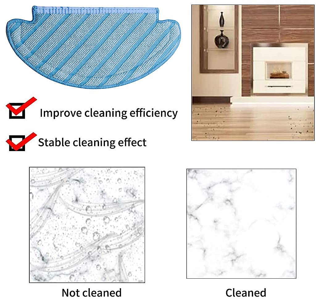 HASTHIP Mop Cloth Pads for Ecovacs Deebot Ozmo T8 Series featuring Snap‑Fit Design | 3 Pcs Replacement Set