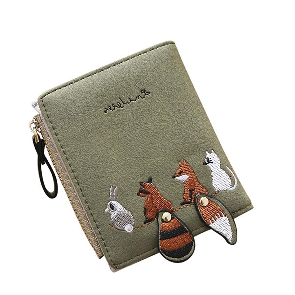 GUSTAVE Mini Wallet featuring Animal Embroidery 12×9.5×2cm PU Leather | for Girls and Women