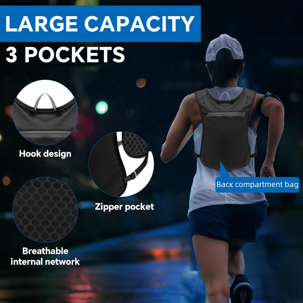 Proberos Hydration Backpack Running Vest with 500ml Water Bladder and Reflective Strips for Outdoor Sports | Quick Dry Mesh Design