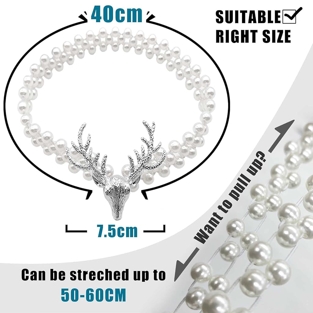 HASTHIP® 6PCS Curtain Holders Tieback Metal with Classy Small Pearl Elastic Rope for Home Office Hotel Window Drape Decor Gold