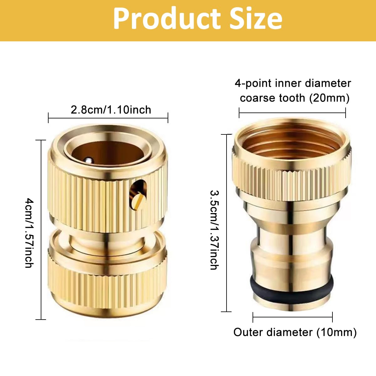 HASTHIP Water Hose Quick Connect for Garden Use featuring Leak-Proof Brass 1/2 in Fittings