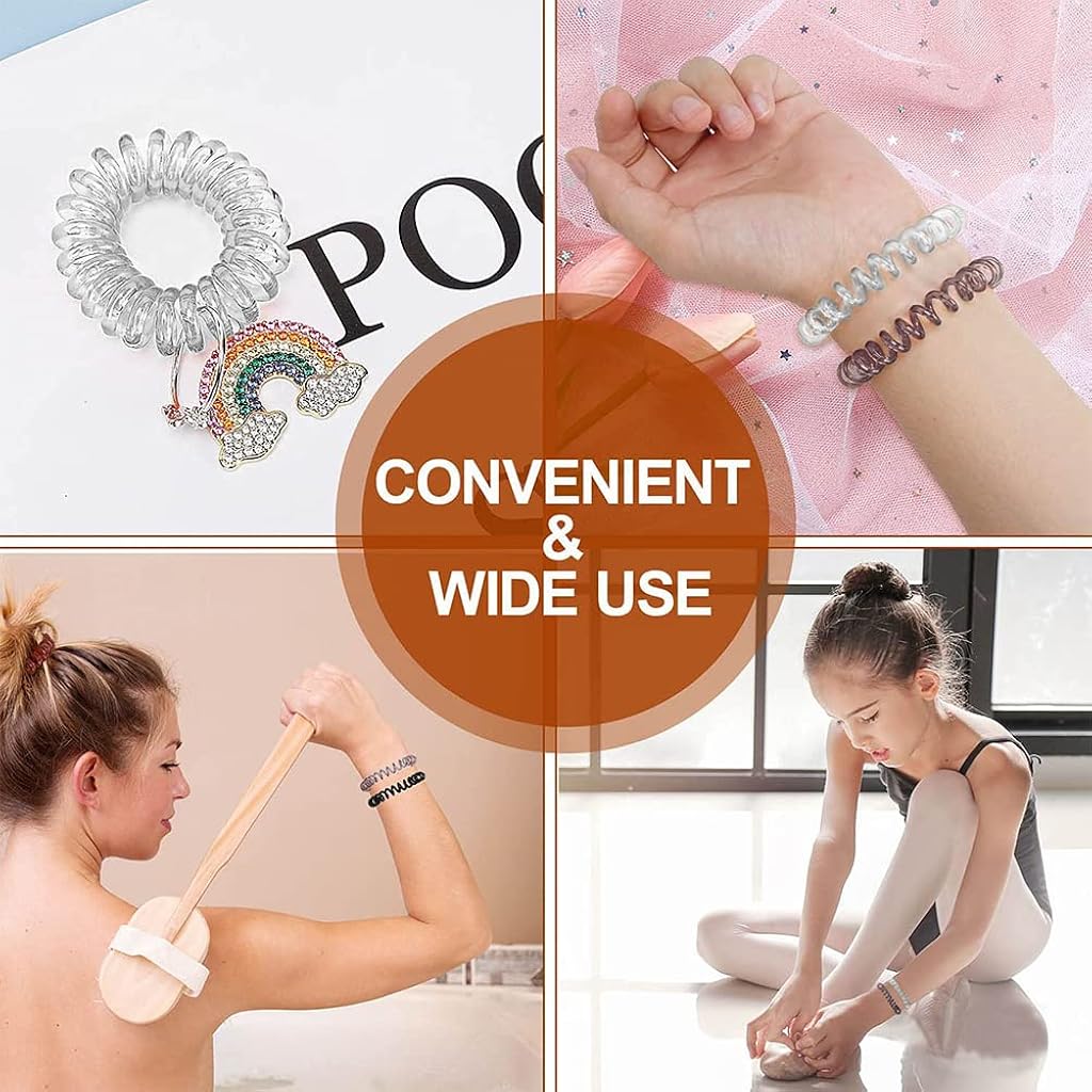ZIBUYU® Hair Ties for Women and Girls Coil Spiral Ponytail Rubber Bands Elastic Scrunchies Stylish 27PCS