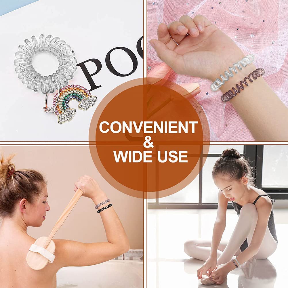 ZIBUYU Hair Ties for Women and Girls with Spiral Coil Design including 18PCS | Stretchable Elastic Scrunchies for Daily Use