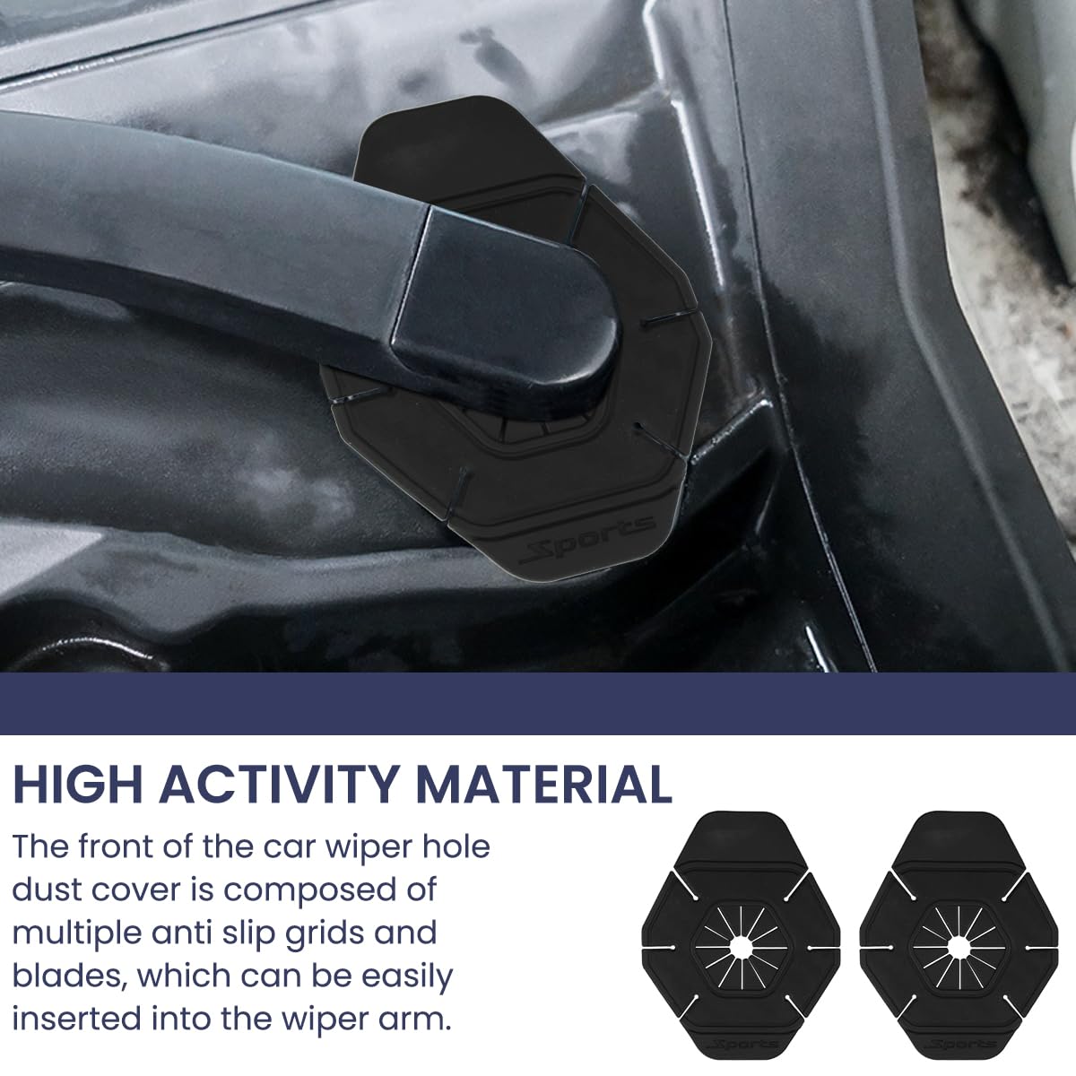 STHIRA Car Wiper Hole Protector Pads for Windshield Dust Protection | 4PCS Silicone Guards