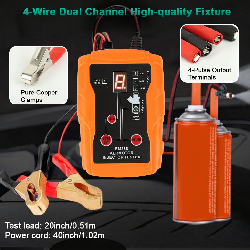 STHIRA Car Fuel Injector Tester Kit with Digital Display and Test Leads | Portable Case