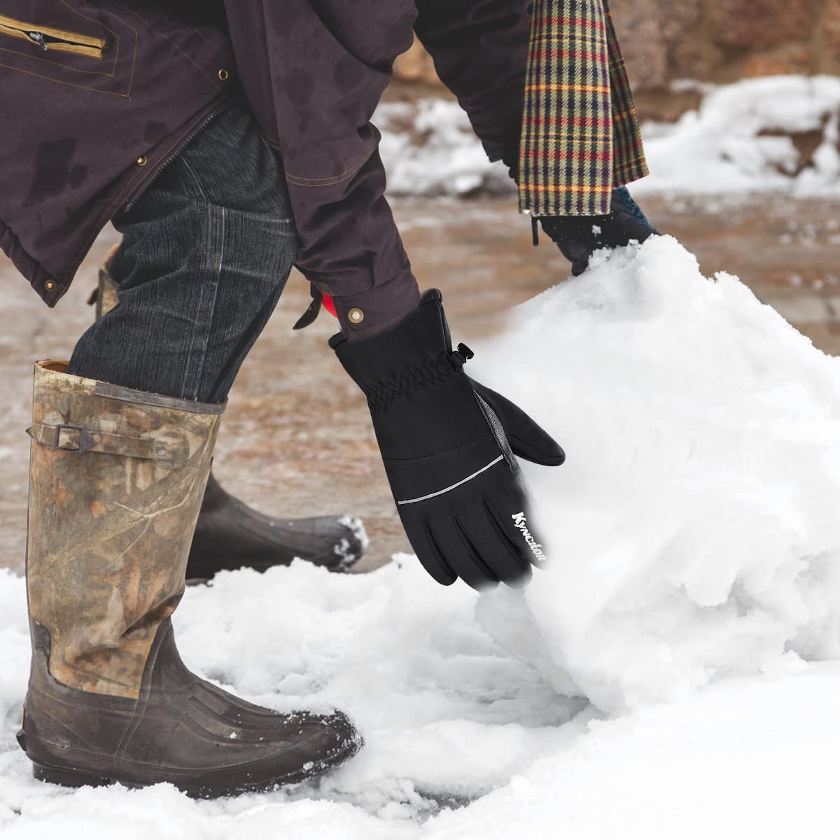 GUSTAVE Winter Gloves for Skiing and Riding with Anti Slip PU Palm and Touchscreen Tips | 12cm Palm Width