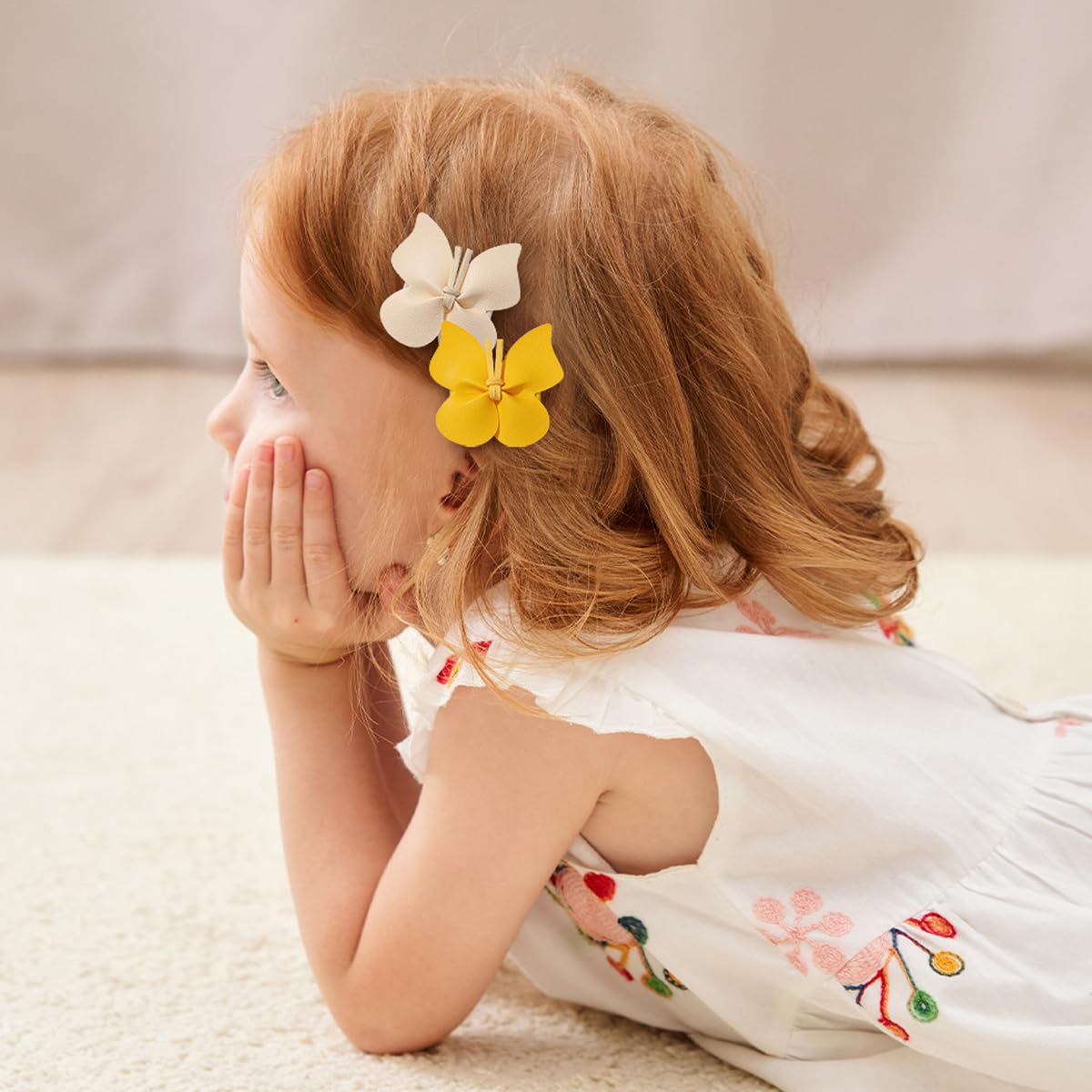 PALAY Hair Clips Set for Girls with Glitter Butterfly Bows 6Pcs | Multicolor Non Slip Barrettes