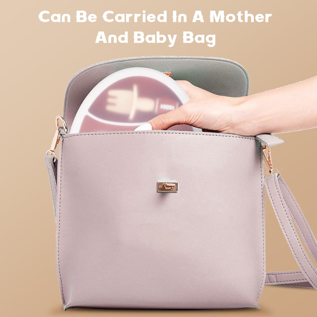 SNOWIE SOFT Baby Food Plate for Toddlers with 3 Compartments featuring 4 Suction Cups | BPA-Free Silicone Plate and Spoon Set