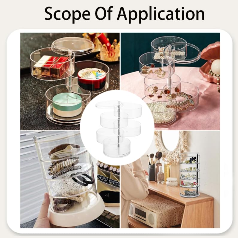 Zibuyu Jewelry Storage Box with 360° Rotating Multi Layer Design for Women | Transparent PP Organizer