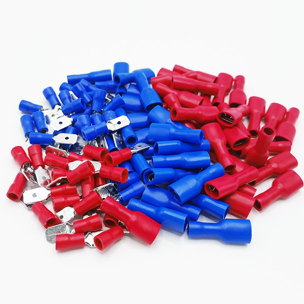 HASTHIP Spade Wire Connector Set featuring 200pcs 16-14 AWG Terminals with PVC Insulation