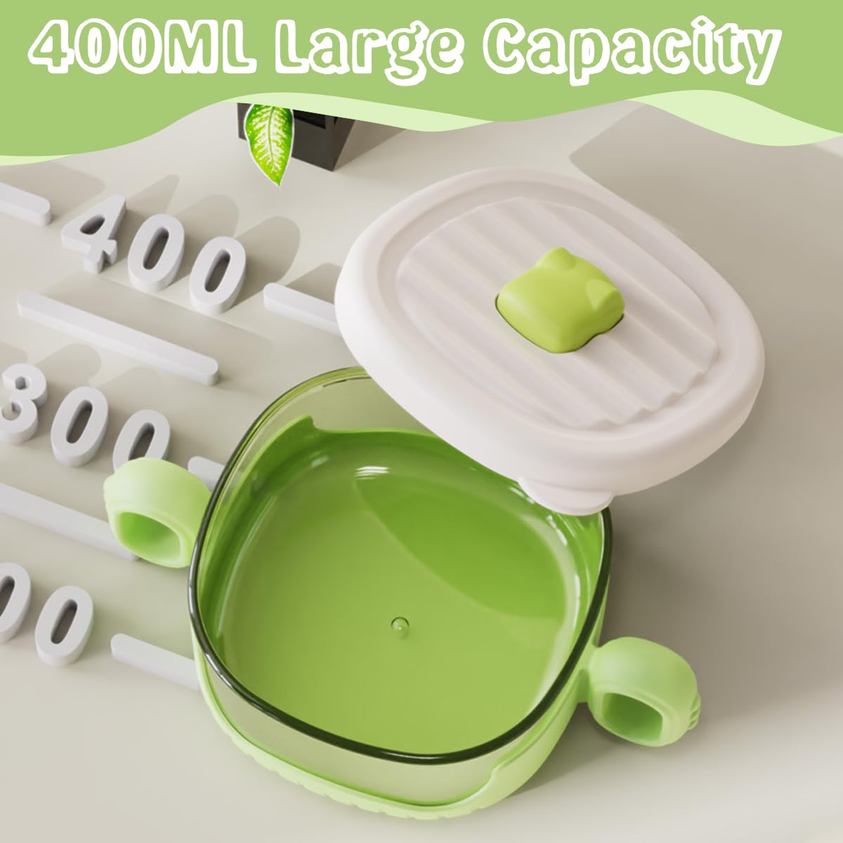 SNOWIE SOFT Baby Sipper Bowl for Feeding with 400ml Capacity and Clip-on Straw | Green PP