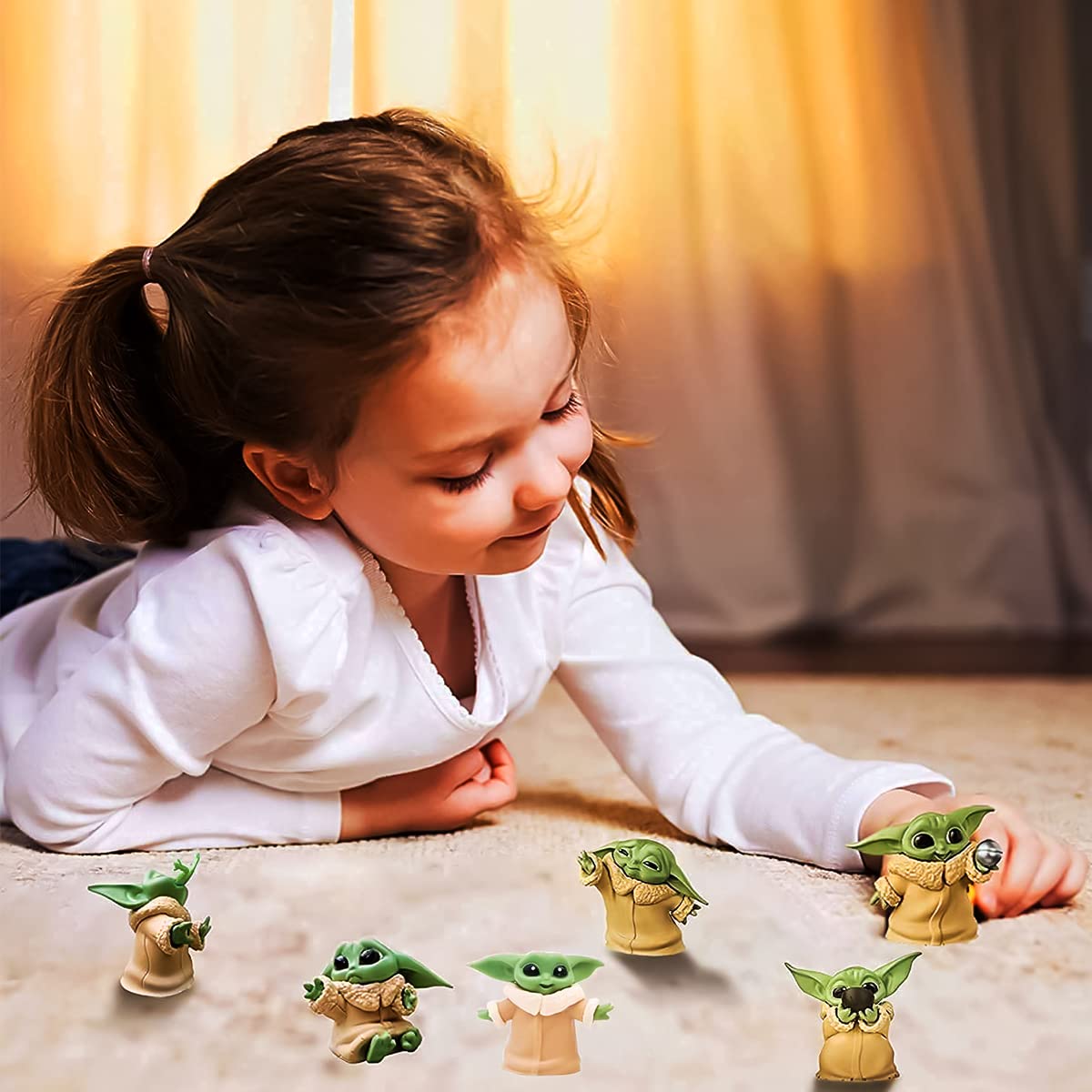 PATPAT Baby Yoda Toy Set featuring 6pcs 2–2.4 in PVC Figures for Kids and Adults | Cute Desk Decoration