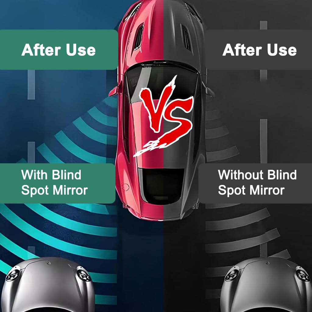 STHIRA Car Blind Spot Mirrors for Safety and Visibility 2.36x2 in Heart Design | 2Pcs Adjustable 360° HD Glass