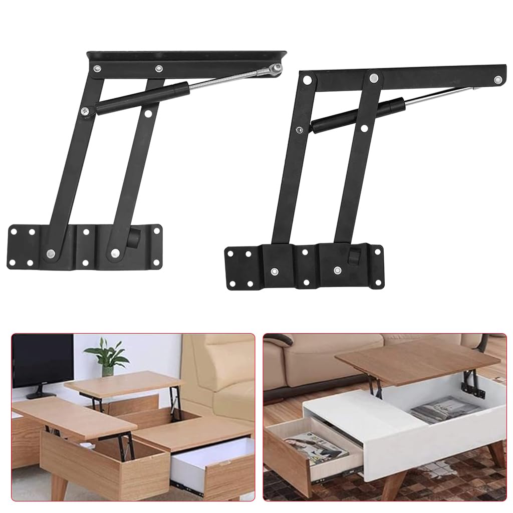 Serplex® 2Pcs Lift Top Brackets Universal Lift-Top Hinges Folding Lifting Brackets for Lift-Top Coffee Table Replacement Lift Top Brackets for Coffee Table, Storage Benches, Cabinets