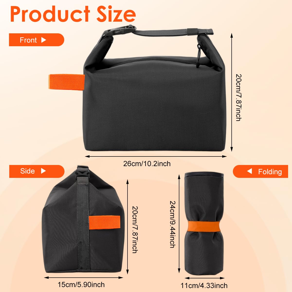HASTHIP Insulated Lunch Bag for Work, School and Picnic with Quick-Release Buckle Handle | Waterproof Minimalist Tote