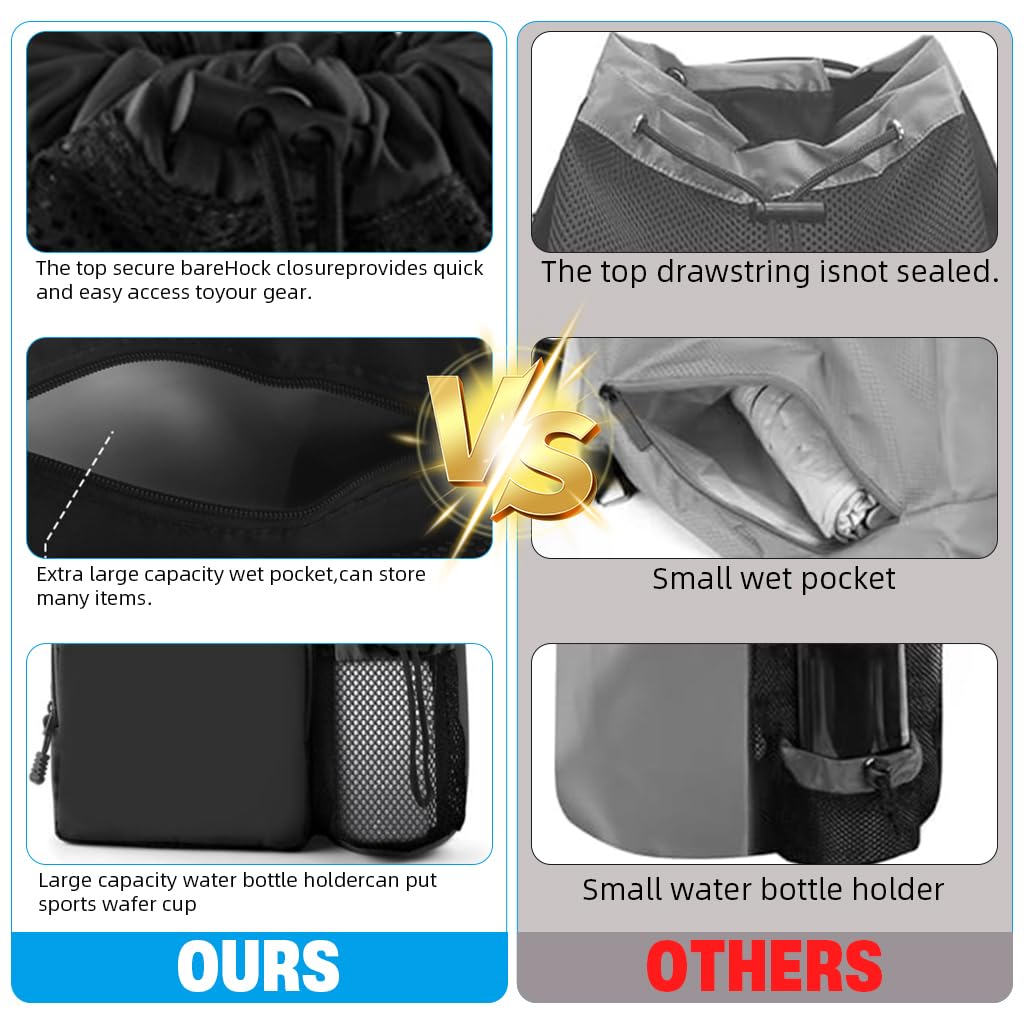 Gym Bag Backpack for Women and Kids with Quick Dry Mesh Fabric | Lightweight Drawstring Sports Bag