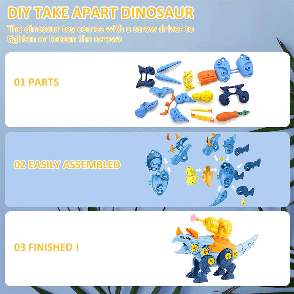 PATPAT Dinosaur Toy for Kids STEM Building with Screwdriver and Egg Case | Safe ABS Gift