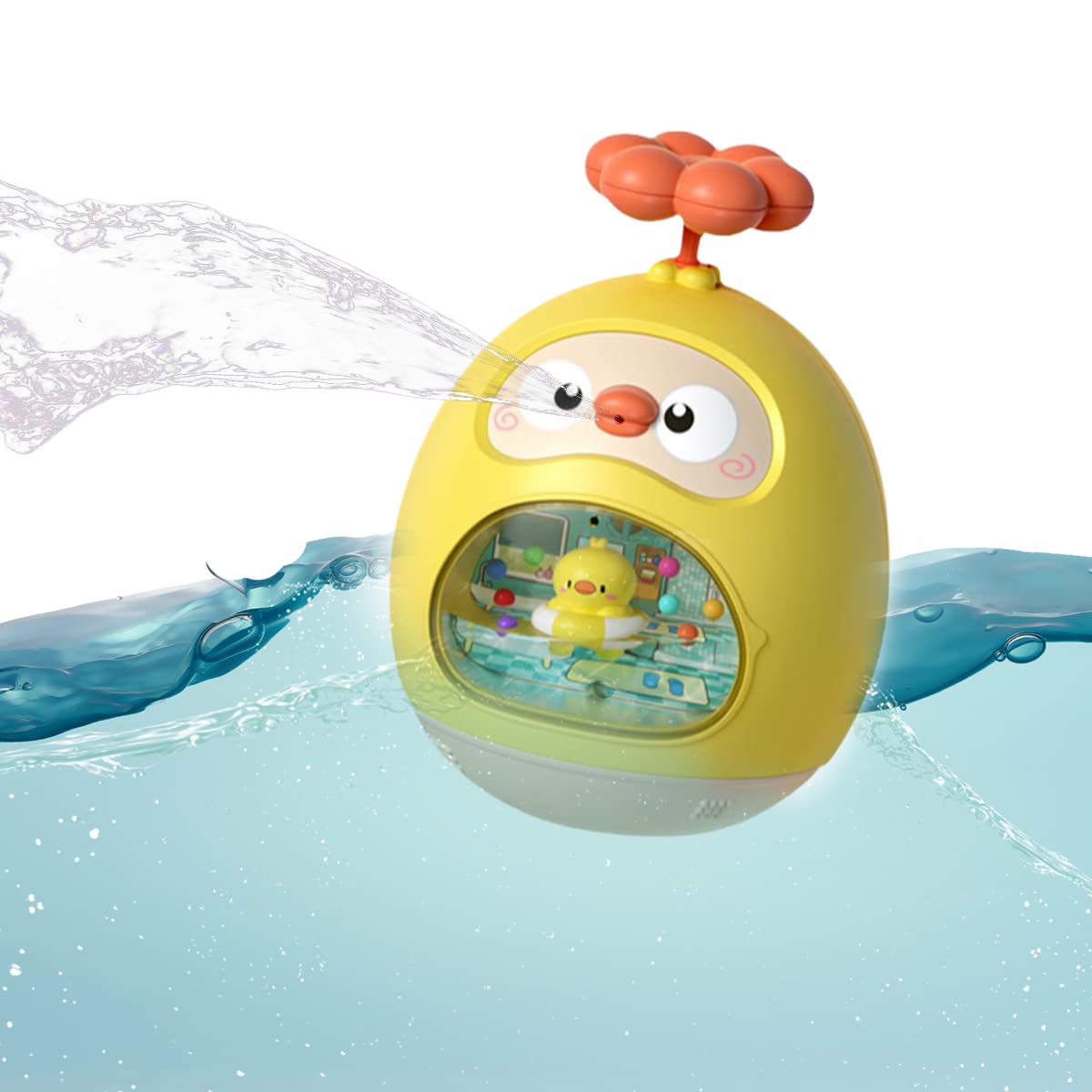 PATPAT® Roly-Poly Toy for Baby Kids Baby Bath Toys Fun Duck Water Spray Toy Cartoon Bath Toy Sprinkler Toy Bathtub Toy Gift Toy for Baby Toddler Infant 3-12 Months